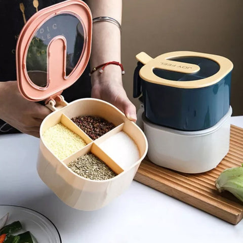 4 In 1 Modern Spice Kit, Partition Kitchen Seasoning Box